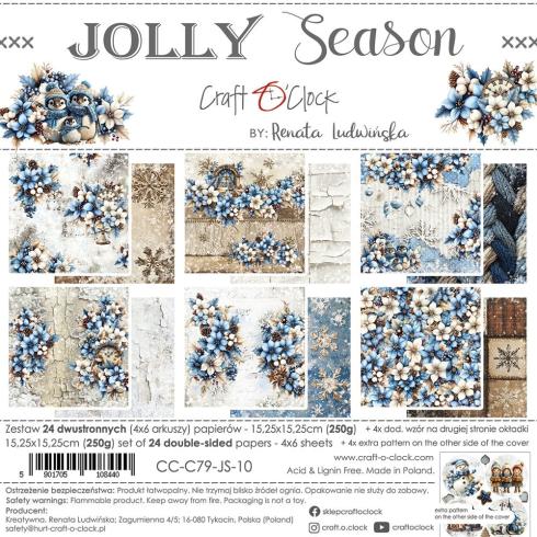 Craft OClock - Designpapier "Jolly Season" Paper Pack 6x6 Inch - 24 Bogen