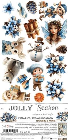 Craft OClock - Ausschneidebogen "Jolly Season" Extra Set Flowers & More - 18 Bogen