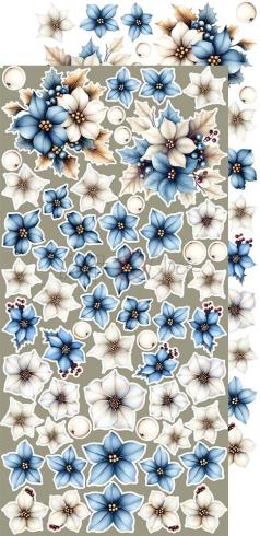 Craft OClock - Ausschneidebogen "Jolly Season" Extra Set Flowers & More - 18 Bogen