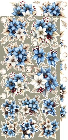 Craft OClock - Ausschneidebogen "Jolly Season" Extra Set Flowers & More - 18 Bogen