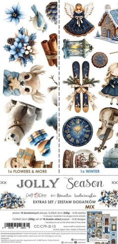 Craft OClock - Ausschneidebogen "Jolly Season" Extra Set Mix - 18 Bogen