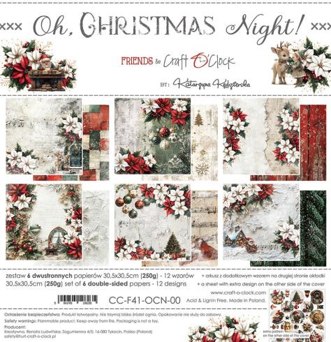 Craft OClock - Designpapier "Oh Christmas Night" Paper Pack 12x12 Inch - 6 Bogen