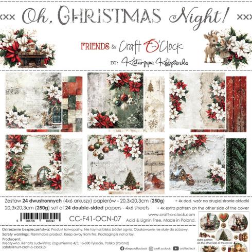 Craft OClock - Designpapier "Oh Christmas Night" Paper Pack 8x8 Inch - 24 Bogen