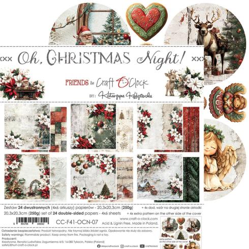 Craft OClock - Designpapier "Oh Christmas Night" Paper Pack 8x8 Inch - 24 Bogen