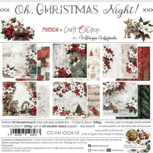 Craft OClock - Designpapier "Oh Christmas Night" Paper Pack 6x6 Inch - 24 Bogen