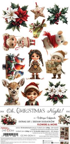 Craft OClock - Ausschneidebogen "Oh Christmas Night" Extra Set Flowers & More - 18 Bogen