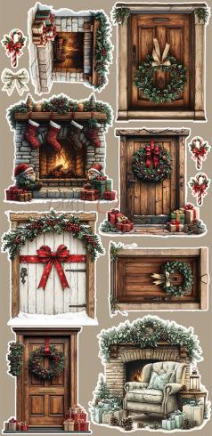 Craft OClock - Ausschneidebogen "Oh Christmas Night" Extra Set Flowers & More - 18 Bogen