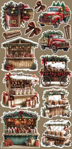 Craft OClock - Ausschneidebogen "Oh Christmas Night" Extra Set Mix - 18 Bogen