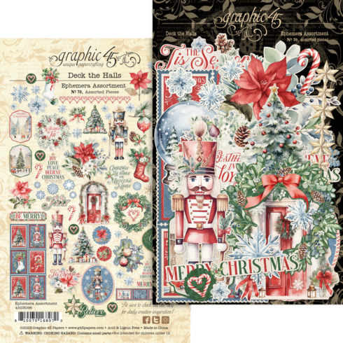 Graphic 45 - Stanzteile "Deck the Halls" Ephemera