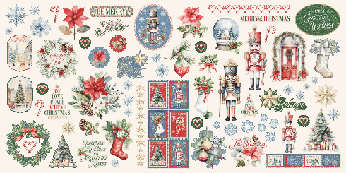 Graphic 45 - Stanzteile "Deck the Halls" Ephemera