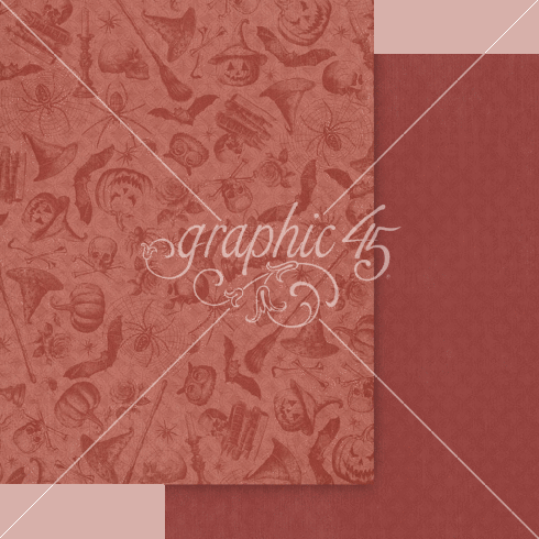 Graphic 45 - Designpapier "Ghostly Greetings" Patterns & Solid Pad 8,5x11 Inch - 16 Bogen