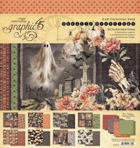 Graphic 45 - Designpapier "Ghostly Greetings" Collection Pack 8x8 Inch - 24 Bogen