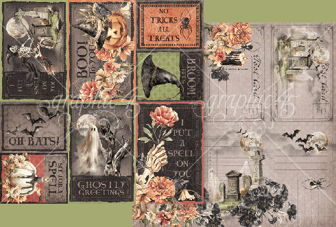 Graphic 45 - Designpapier "Ghostly Greetings" Collection Pack 8x8 Inch - 24 Bogen