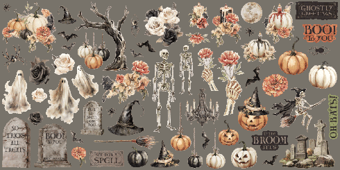 Graphic 45 - Stanzteile "Ghostly Greetings" Ephemera
