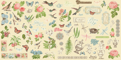 Graphic 45 - Designpapier "Botanical Tea Keepsake" Deluxe Collectors Edition 12x12 Inch - 24 Bogen
