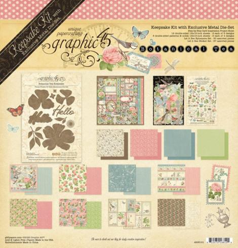 Graphic 45 - Designpapier "Tea Keepsake Kit" Deluxe Collectors Edition 12x12 Inch - 24 Bogen