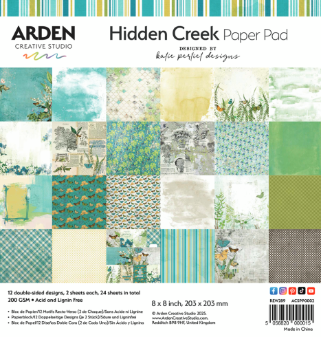 Arden Creative Studio - Designpapier "Hidden Creek" Paper Pack 12x12 Inch - 12 Bogen