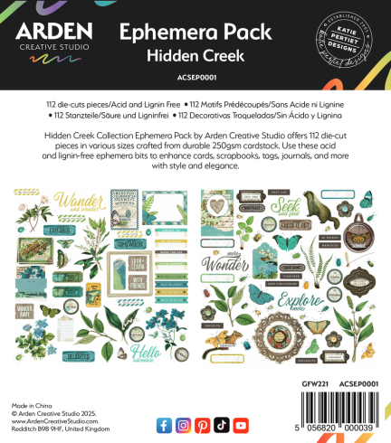 Arden Creative Studio - Stanzteile "Hidden Creek" Ephemera