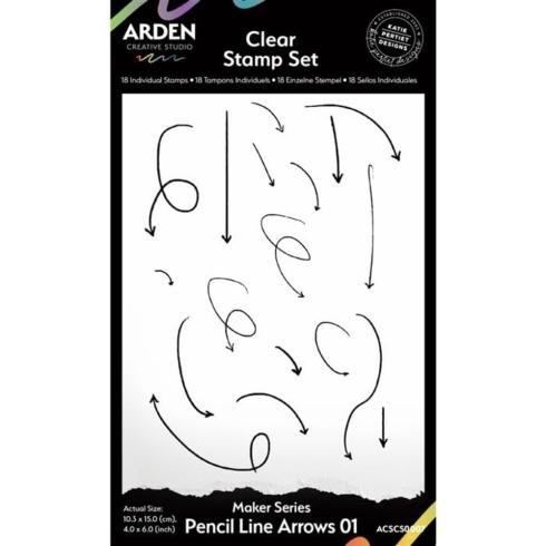 Arden Creative Studio - Stempelset "Pencil Line Arrows 01" Clear Stamps
