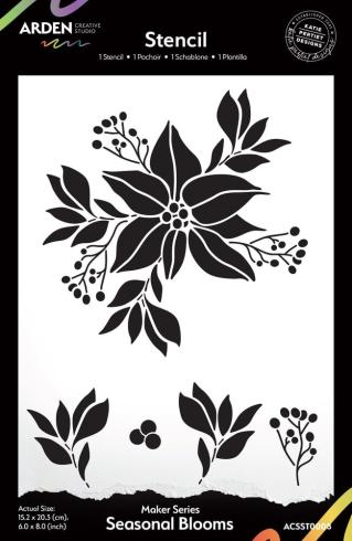 Arden Creative Studio - Schablone 6x8 Inch "Seasonal Blooms" Stencil