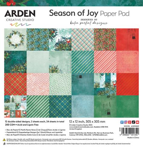 Arden Creative Studio - Designpapier "Season of Joy" Paper Pack 12x12 Inch - 12 Bogen