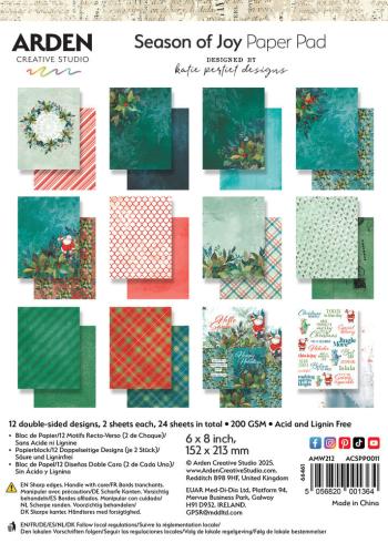 Arden Creative Studio - Designpapier "Season of Joy" Paper Pack 6x8 Inch - 12 Bogen