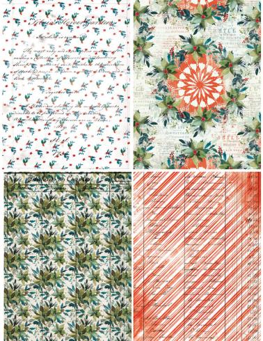 Arden Creative Studio - Decopatch Papier "Season of Joy" Decoupage Paper 5x7 Inch - 12 Bogen