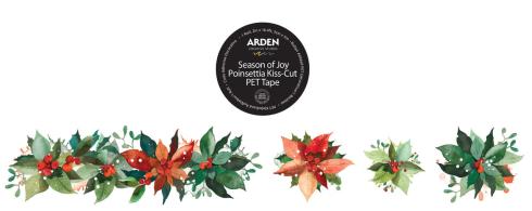 Arden Creative Studio - Decorative Tape "Season of Joy Poinsettia" Kiss Cut Pet Tape