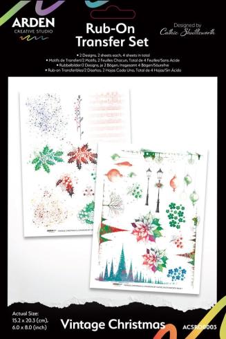 Arden Creative Studio - Transfer Aufkleber "Vintage Christmas" Rub-On Transfer Set