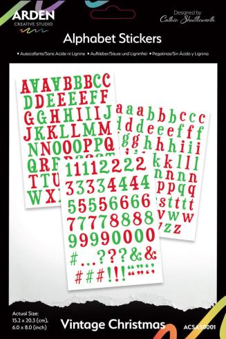 Arden Creative Studio - Aufkleber "Vintage Christmas" Alphabet Stickers