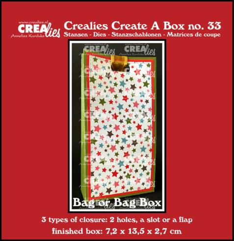 Crealies - Stanzschablone "No. 33 Bag Box for Gifts and Advent" Create A Box Dies