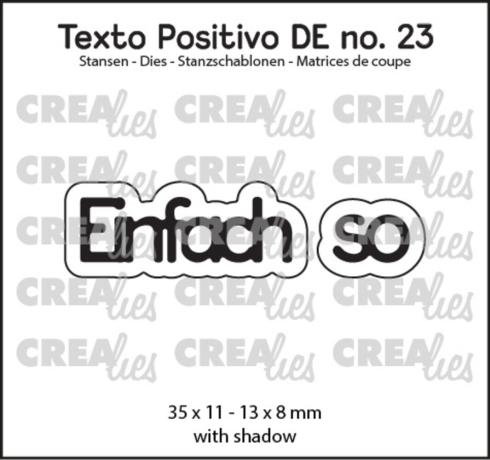 Crealies - Stanzschablone "No. 23 Einfach So" Texto Positivo Dies
