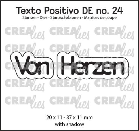 Crealies - Stanzschablone "No. 24 Von Herzen" Texto Positivo Dies