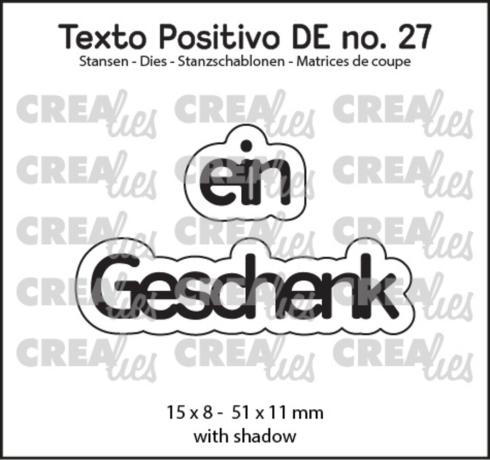 Crealies - Stanzschablone "No. 27 Ein Geschenk" Texto Positivo Dies