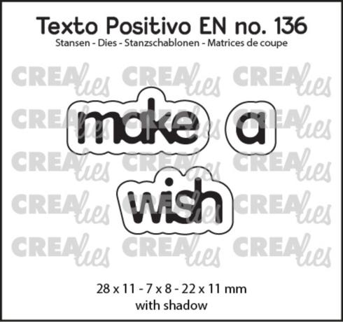Crealies - Stanzschablone "No. 136 Make a Wish" Texto Positivo Dies