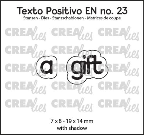 Crealies - Stanzschablone "No. 23 A Gift" Texto Positivo Dies