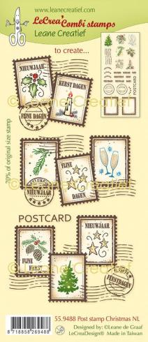 Leane Creatief - Stempelset "Post Stamps Christmas" LeCrea Combi Clear Stamps