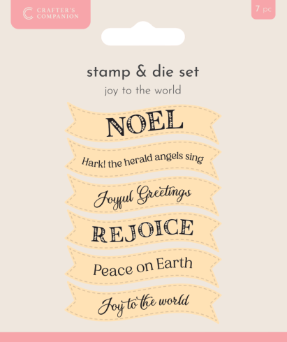 Crafters Companion - Stempelset & Stanzschablone "Joy to the World" Stamp & Dies