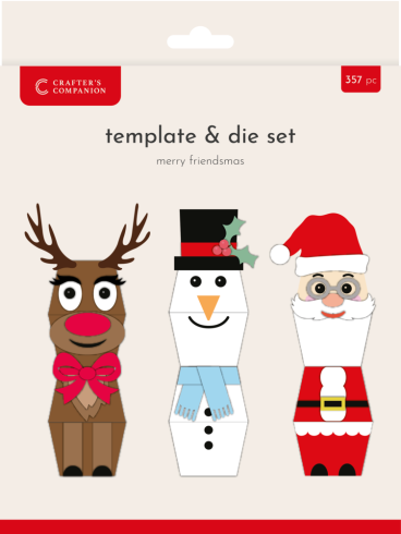 Crafters Companion - Stanzschablone & Schablone "Merry Friendsmas" Dies & Stencil