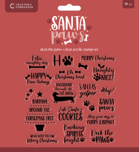 Crafters Companion - Stempelset "Deck the Paws" Clear Stamps