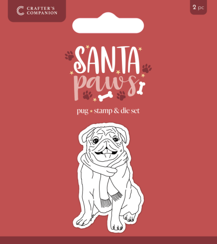 Crafters Companion - Stempelset & Stanzschablone "Pug" Stamp & Dies