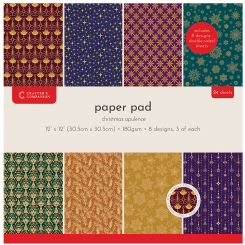 Crafters Companion - Designpapier "Christmas Opulence" Paper Pack 12x12 Inch - 36 Bogen