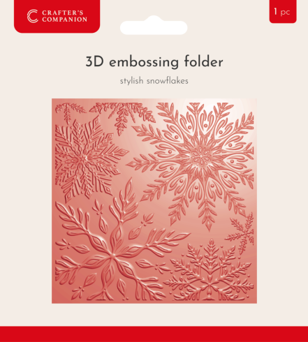 Crafters Companion - Prägefolder "Stylish Snowflakes" 3D Embossingfolder