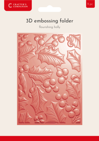 Crafters Companion - Prägefolder "Flourishing Holly" 3D Embossingfolder