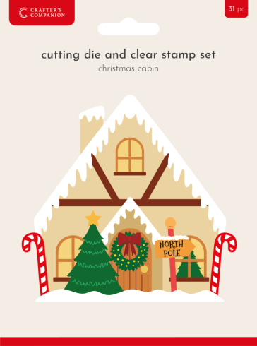 Crafters Companion - Stempelset & Stanzschablone "Christmas Cabin" Stamp & Dies