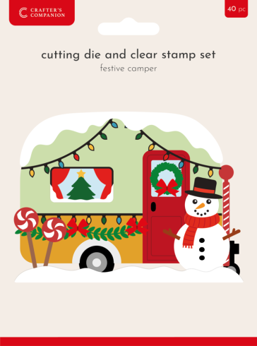 Crafters Companion - Stempelset & Stanzschablone "Festive Camper" Stamp & Dies