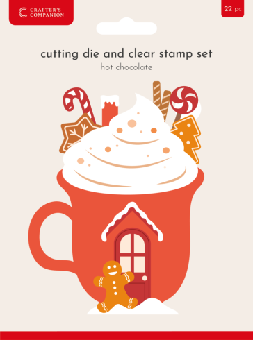 Crafters Companion - Stempelset & Stanzschablone "Hot Chocolate" Stamp & Dies