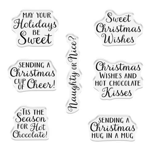 Crafters Companion - Stempelset & Stanzschablone "Hot Chocolate" Stamp & Dies