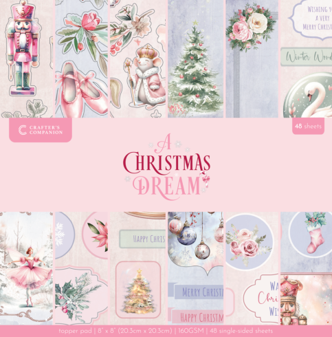 Crafters Companion - Stanzteile "A Christmas Dream" Paper Pack Topper 8x8 Inch - 48 Bogen