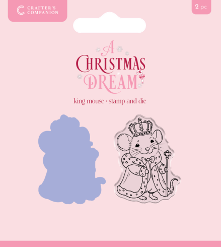 Crafters Companion - Stempelset & Stanzschablone "King Mouse" Stamp & Dies